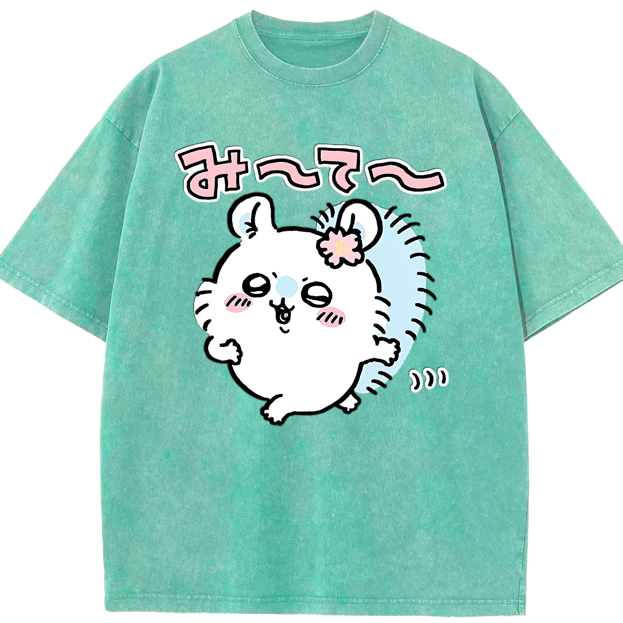 （画像用） ちいかわ モモンガ Chii-kawa Momonga 綿100% ヴィンテージ風 半袖Tシャツ（フロントプリント）
